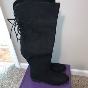 Madden Girl Black suede boots